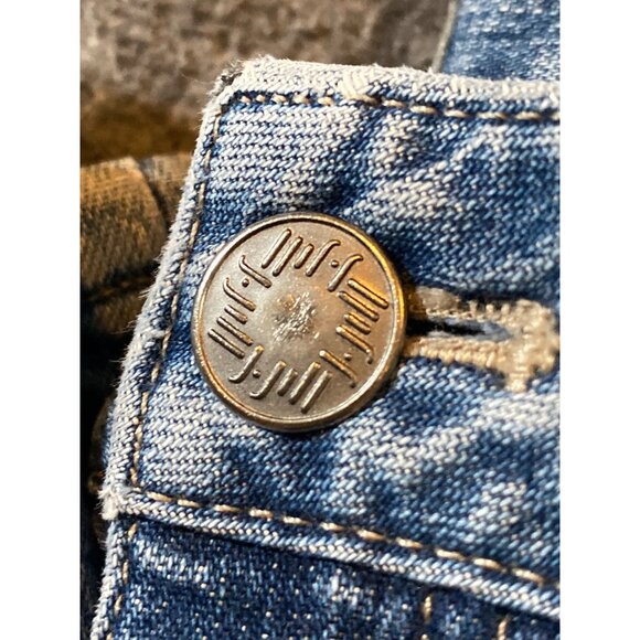 Hand Painted Cardinal  J Jill Blue Denim Jean Stretch Pant OOAK Back Left Pocket - Picture 4 of 13